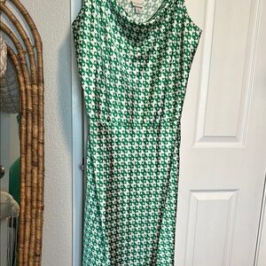 Green Geometric Print Dress